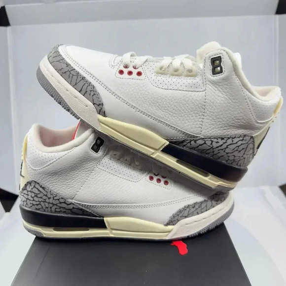 Jordan Kids Air Jordan 3 Retro (GS) Sneakers White Red 6Y DM0967-100 - Picture 5 of 8